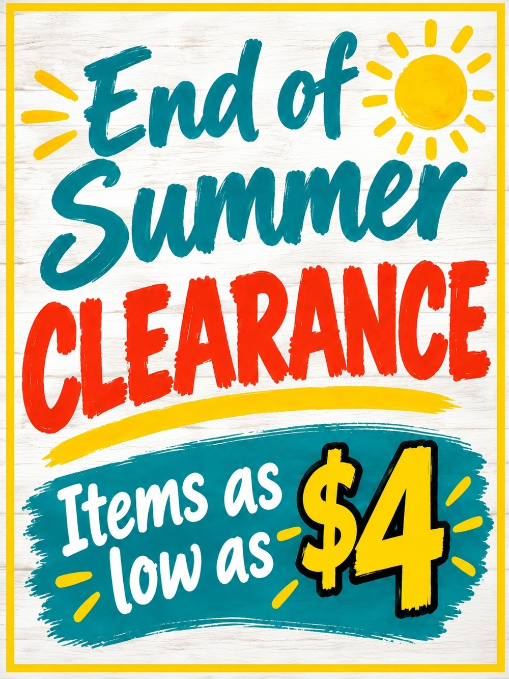 End of Summer Clearance